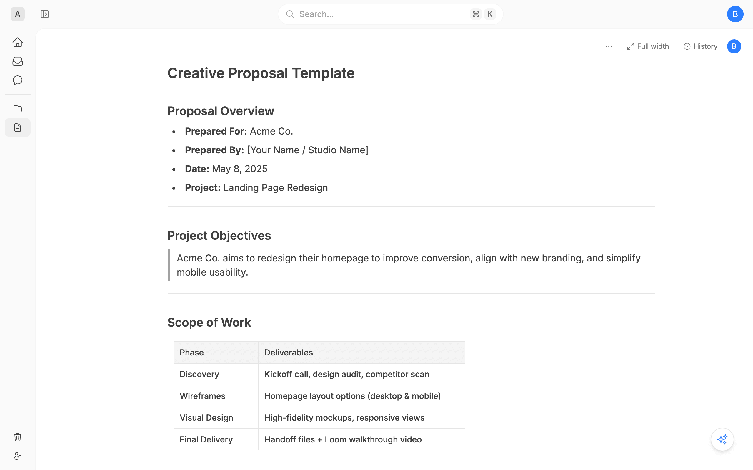Creative Proposal