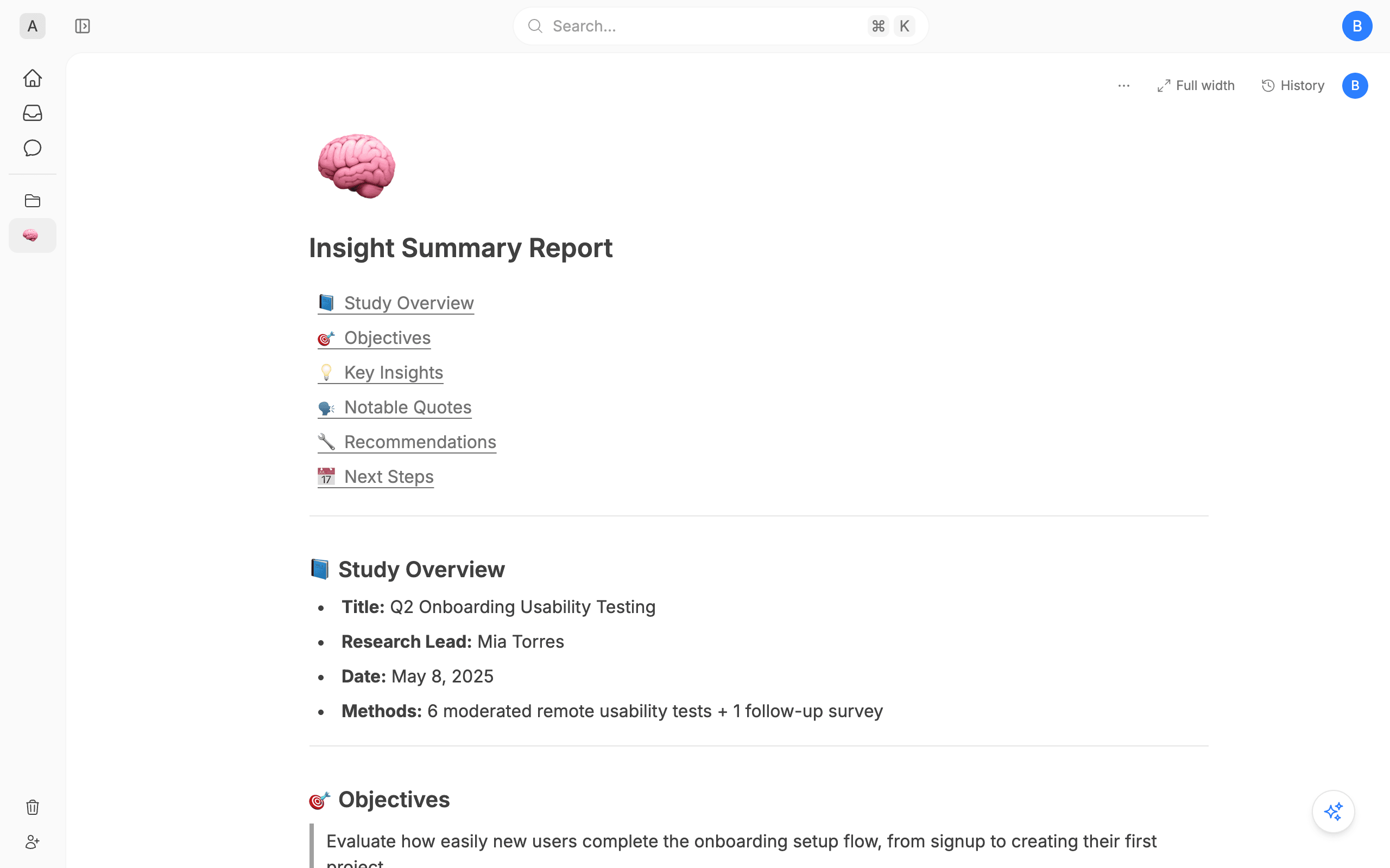 Insight Summary Report