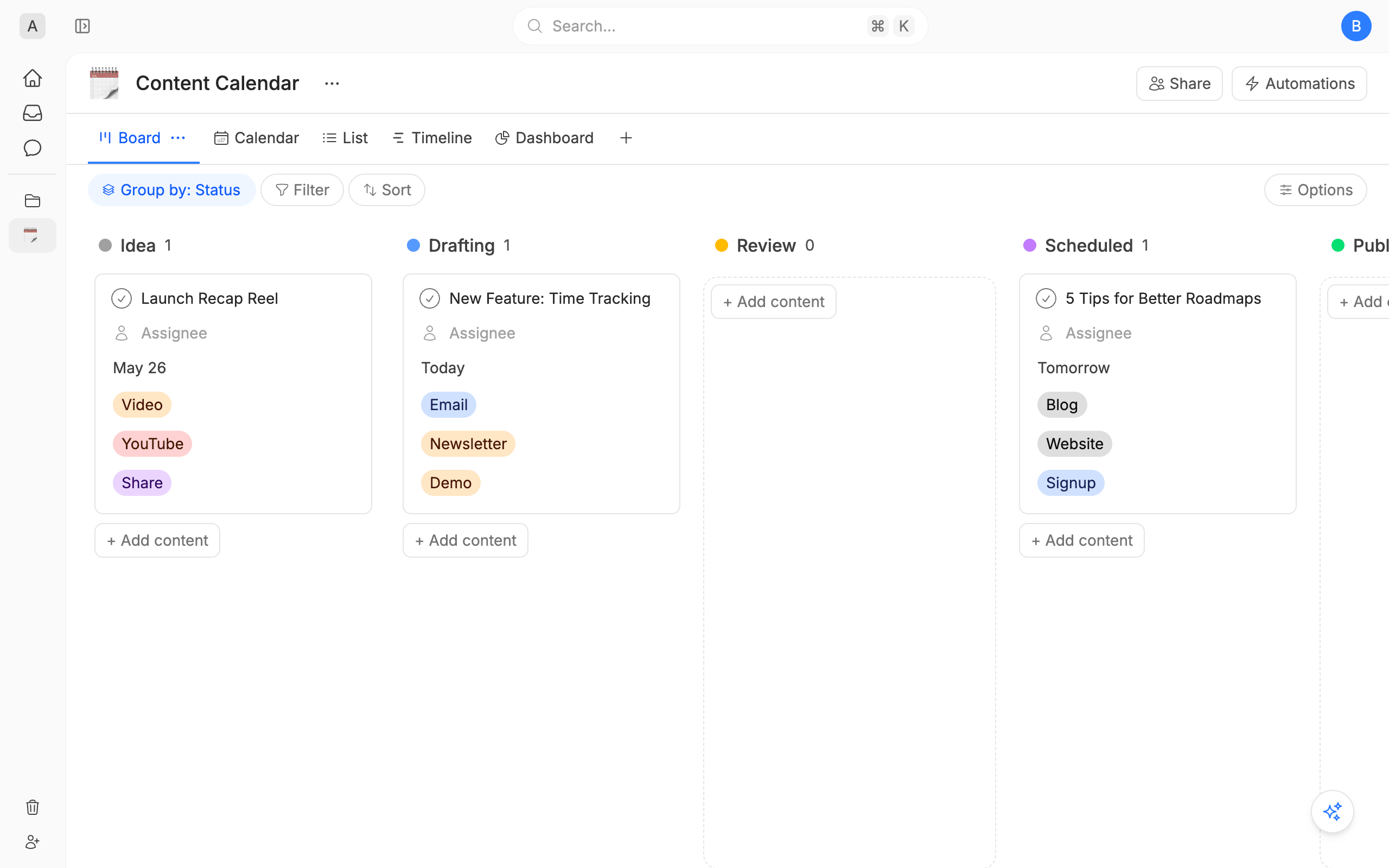 Content Calendar