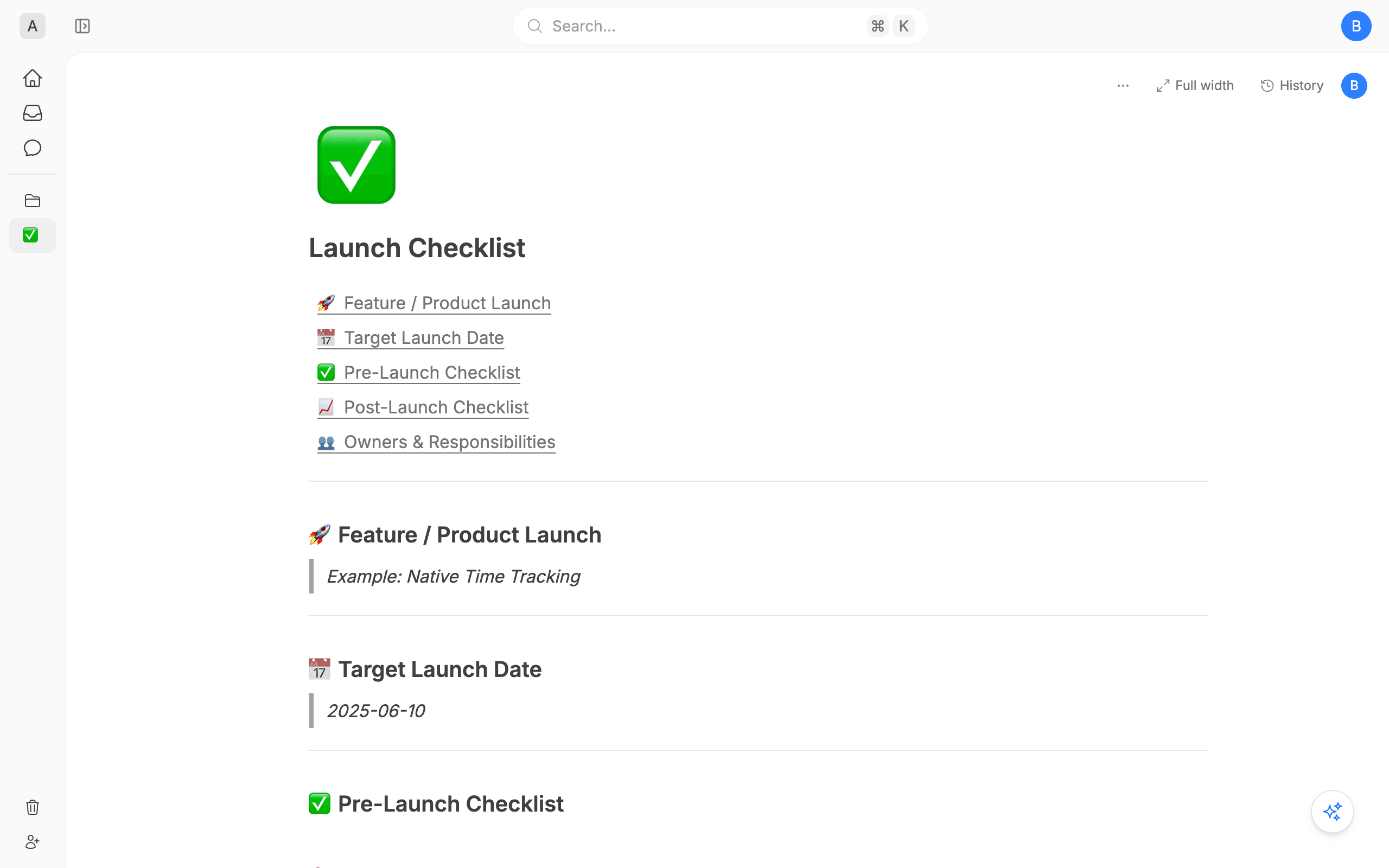 Launch Checklist