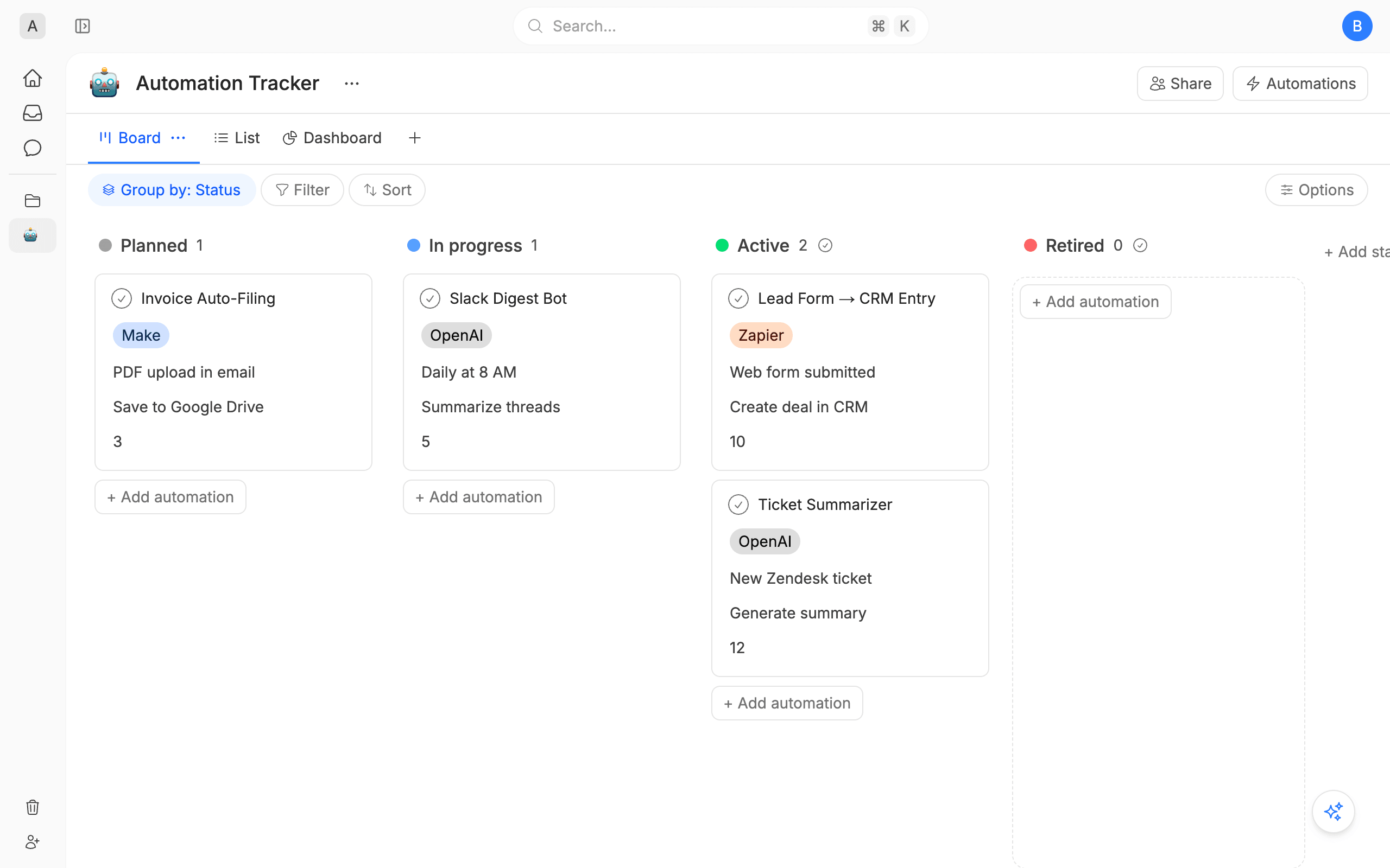 Automation Tracker