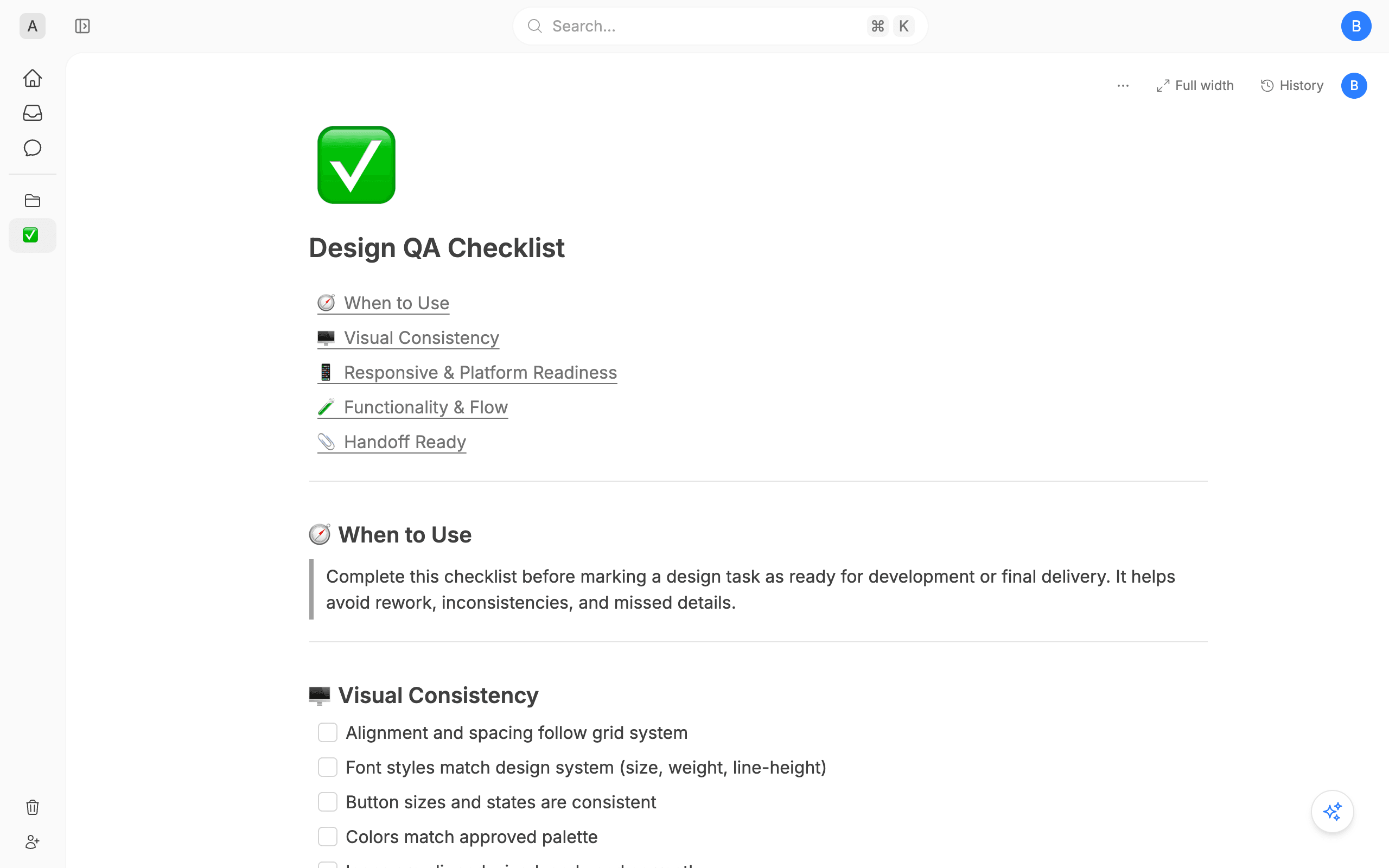 Design QA Checklist