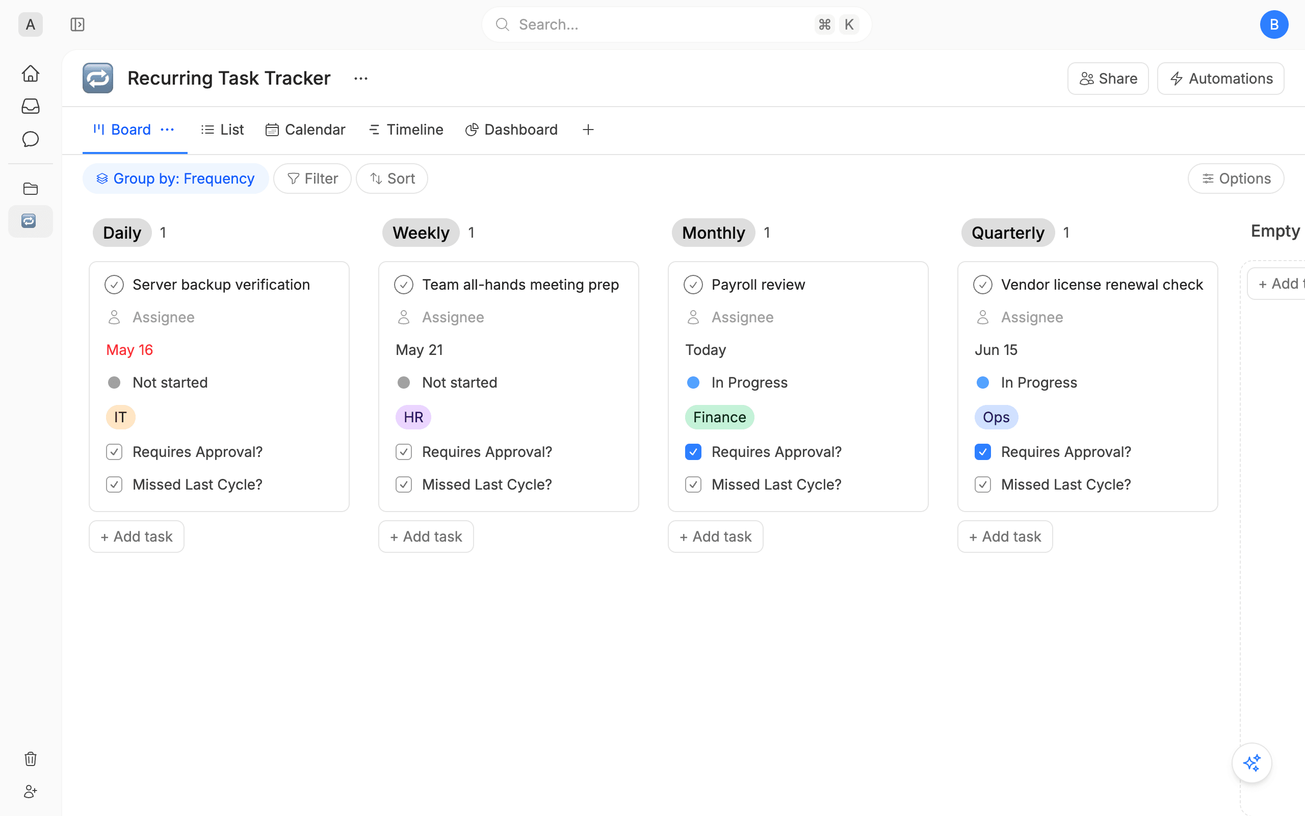 Recurring Task Tracker