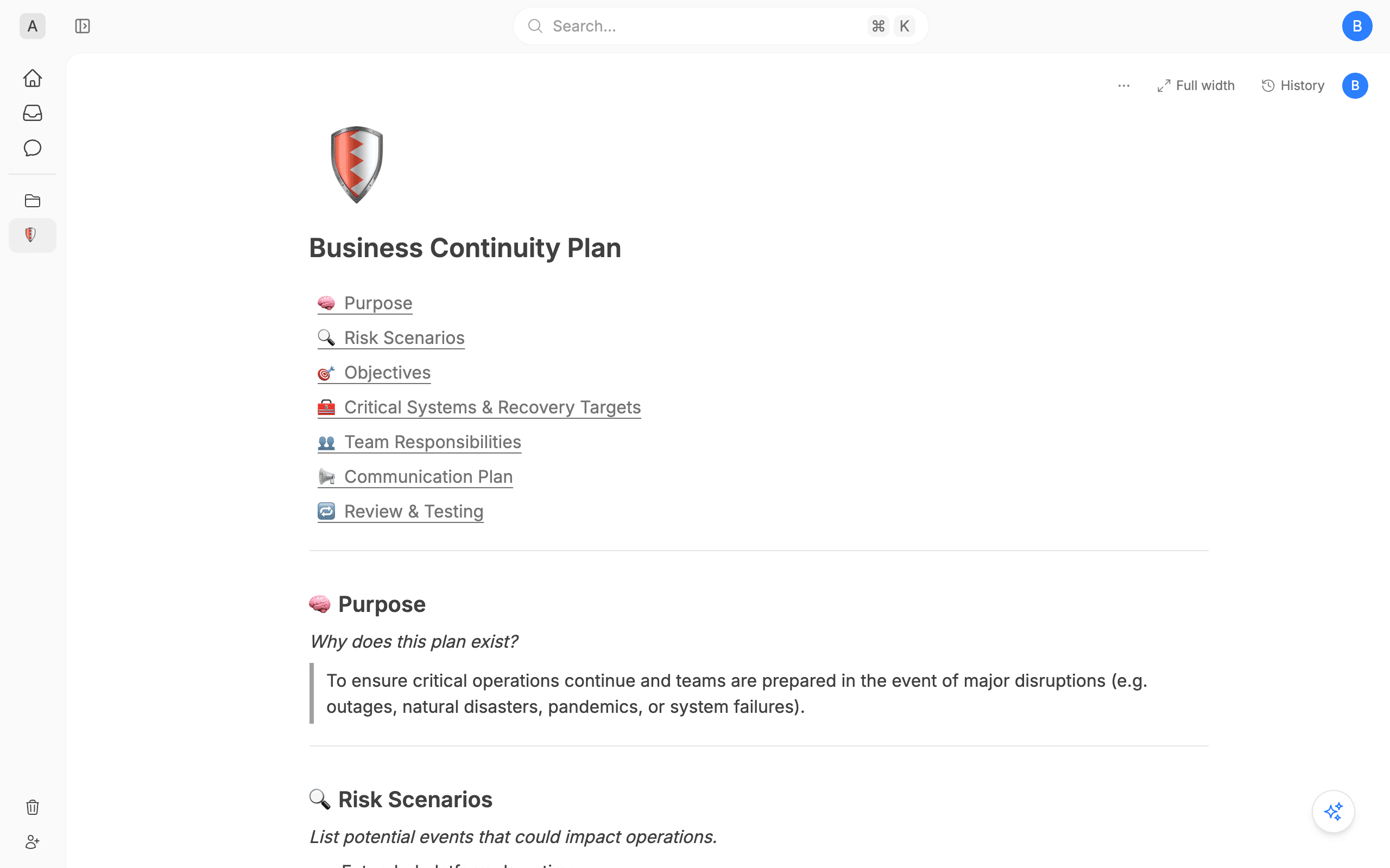 Business Continuity Plan