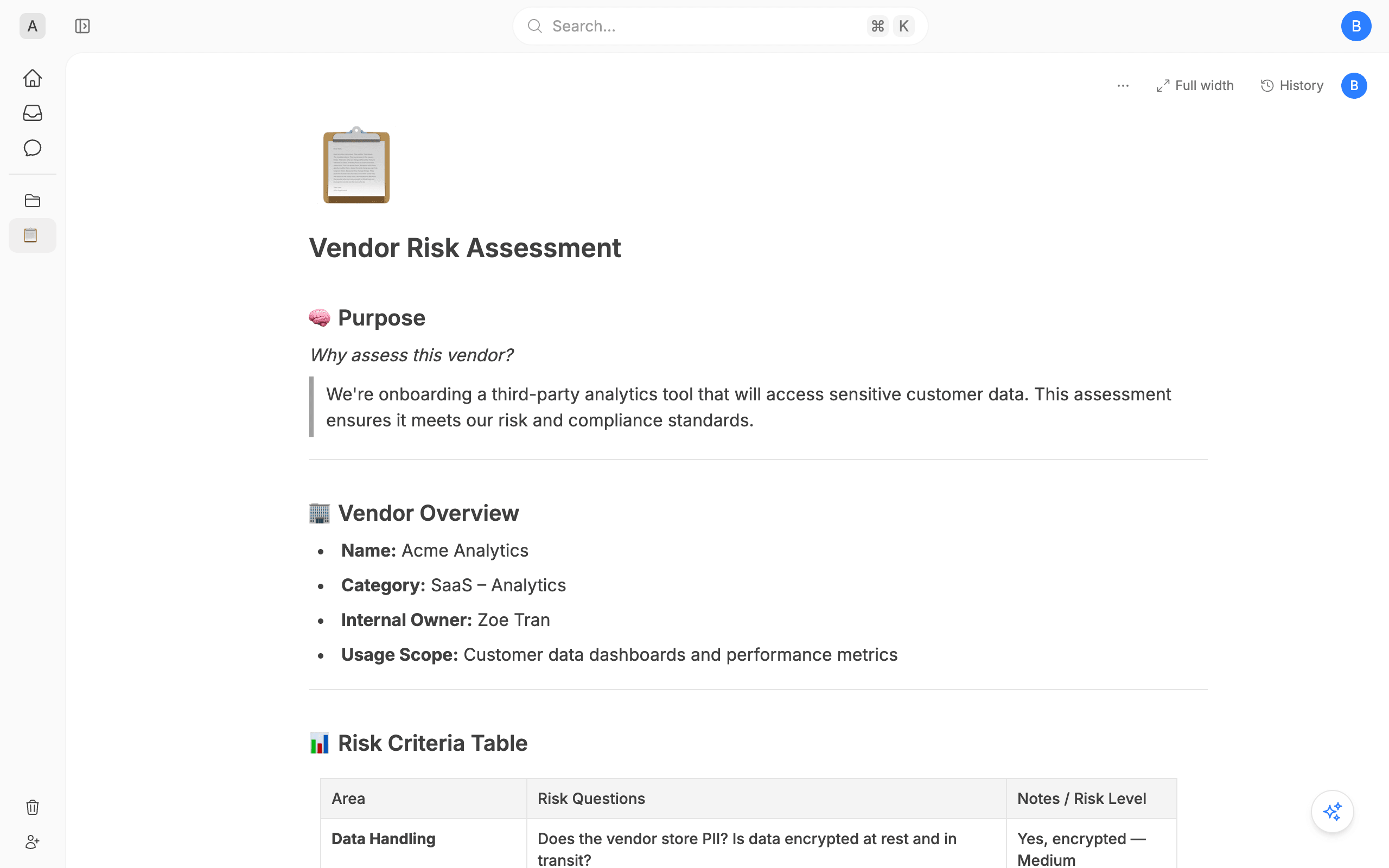 Vendor Risk Assessment