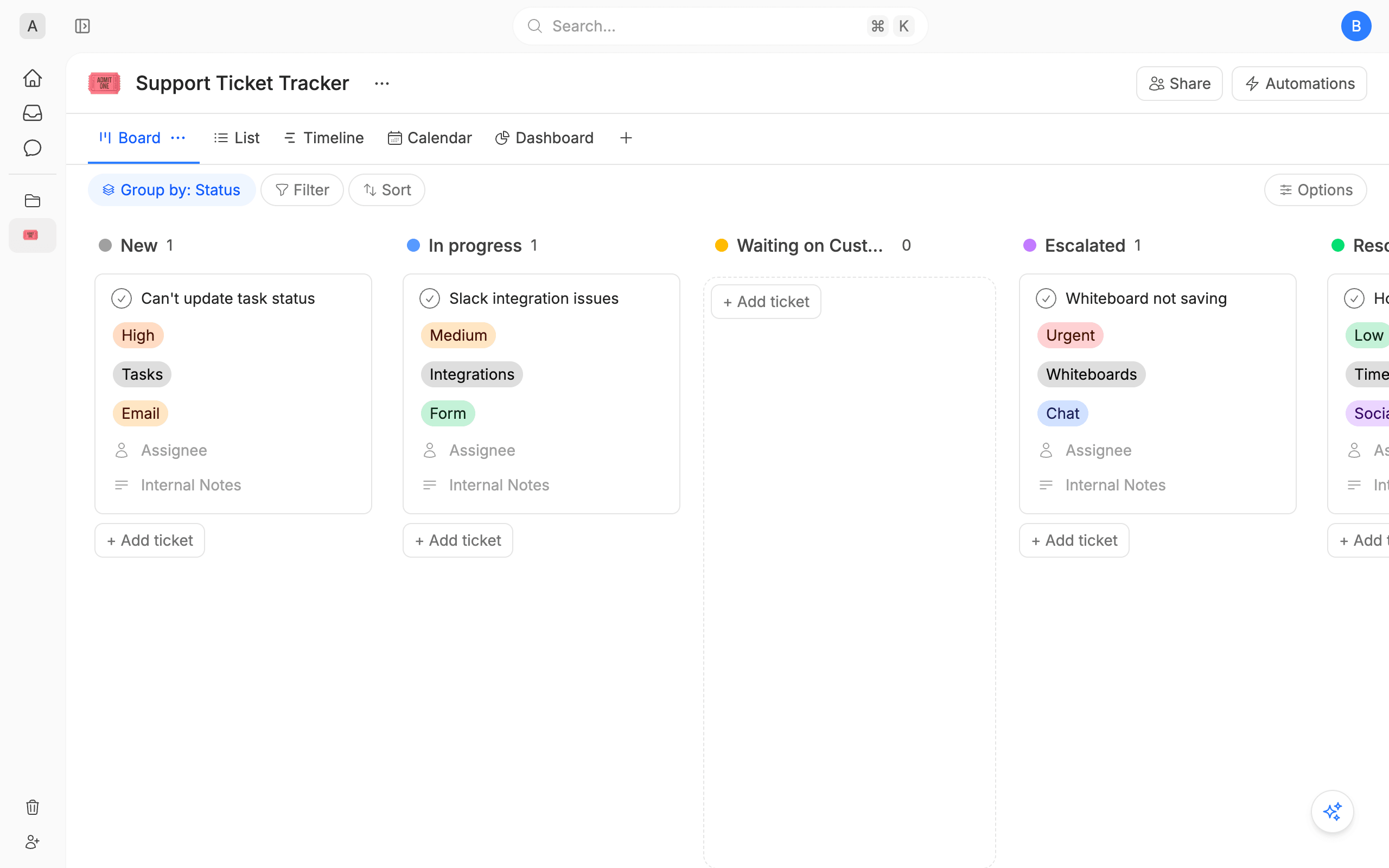 Support Ticket Tracker