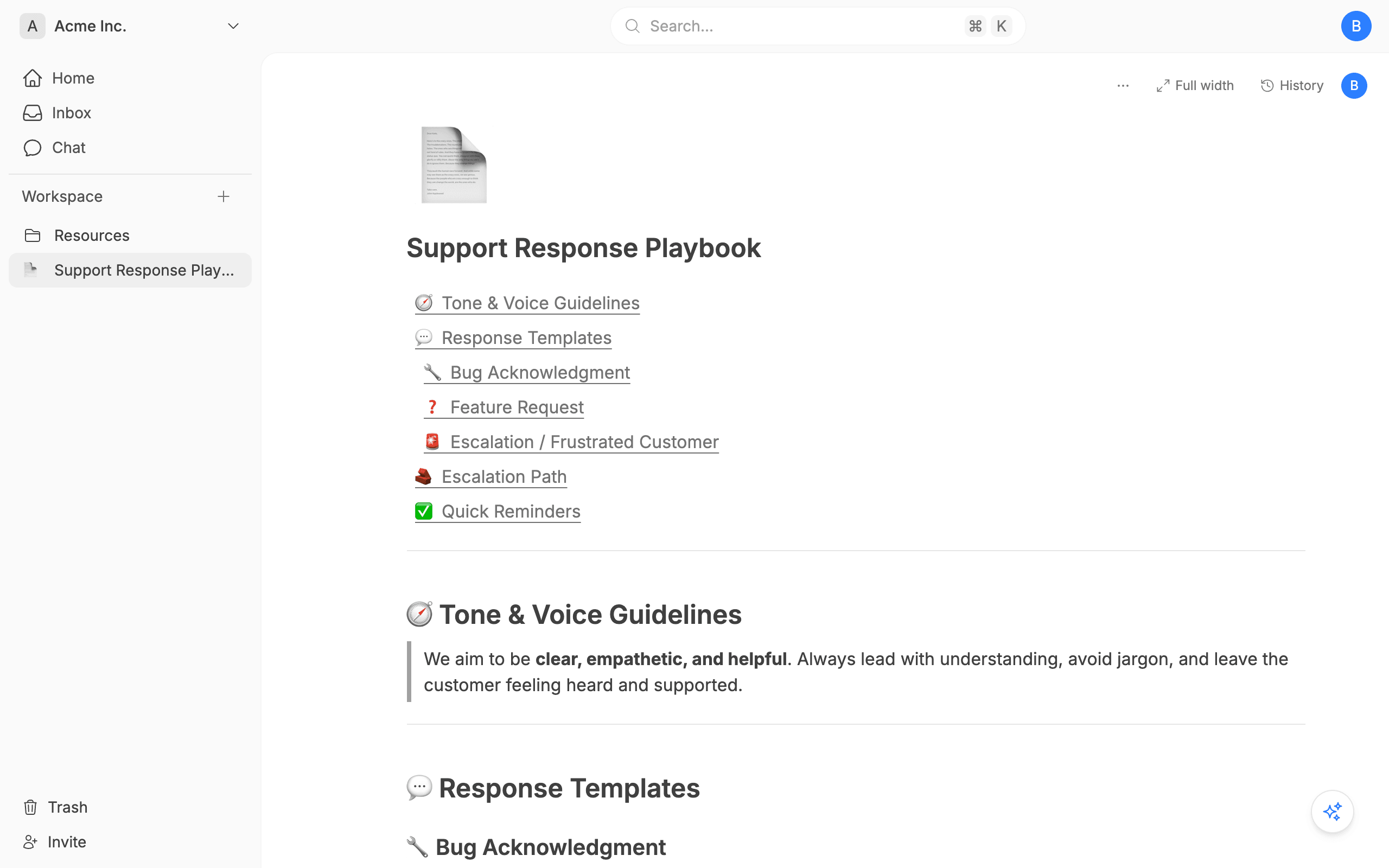 Support Response Playbook