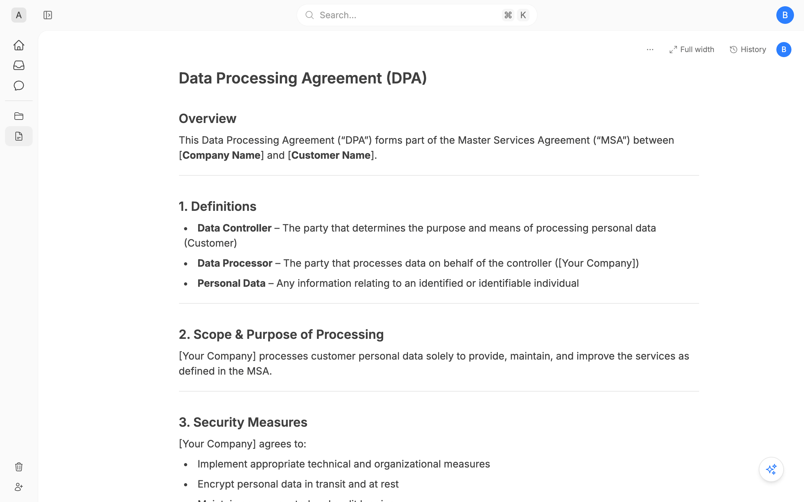 Data Processing Agreement (DPA)