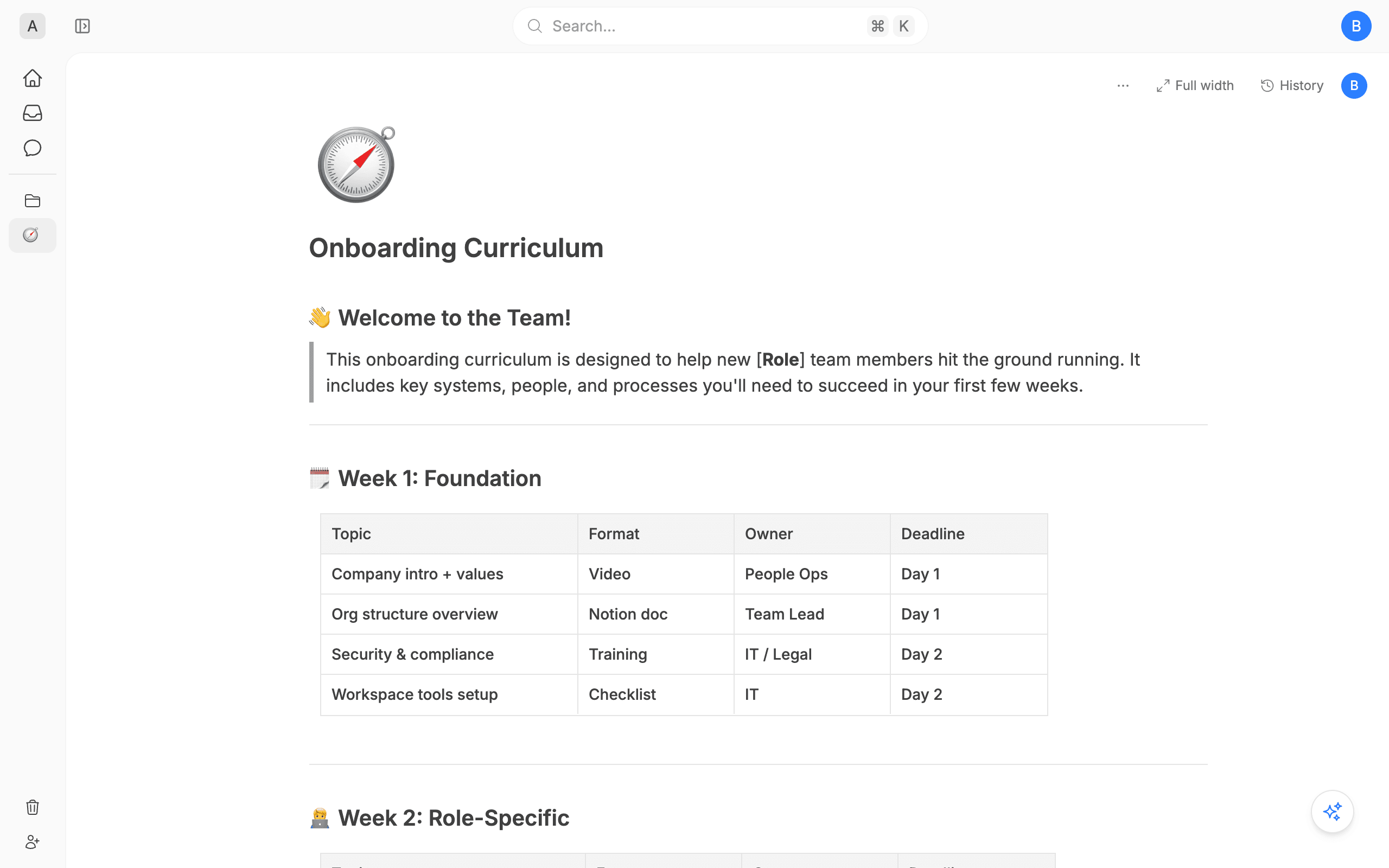 Onboarding Curriculum