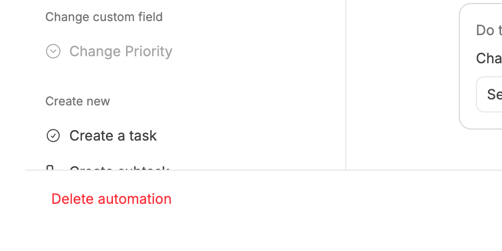 Deleting an automation