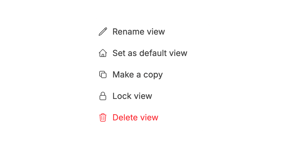 Deleting a view